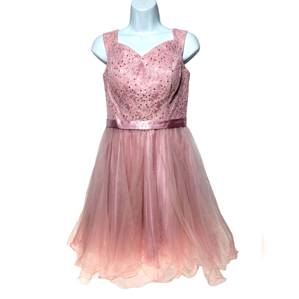 Vintage 90s Cinderella Divine Pink Prom Dress Size Medium